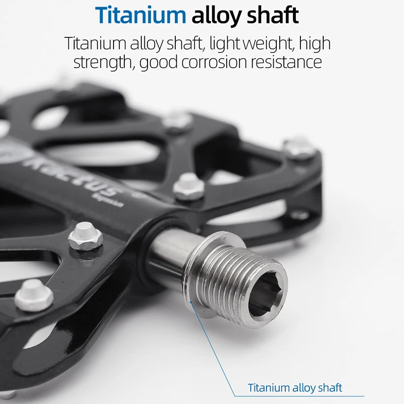 KACTUS Ultralight Titanium Axle MTB Road Bike Pedals Magnesium Alloy Body BMX Anti Skid XC DH 18T Cycling Part MTB Accessories