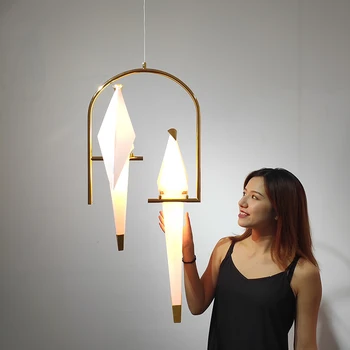 

Nordic Bird LED Pendant Lights Lighting Origami Crane Bird Pendant Lamp Decor Kitchen Fixtures Bedroom Living Room Dining Indoor