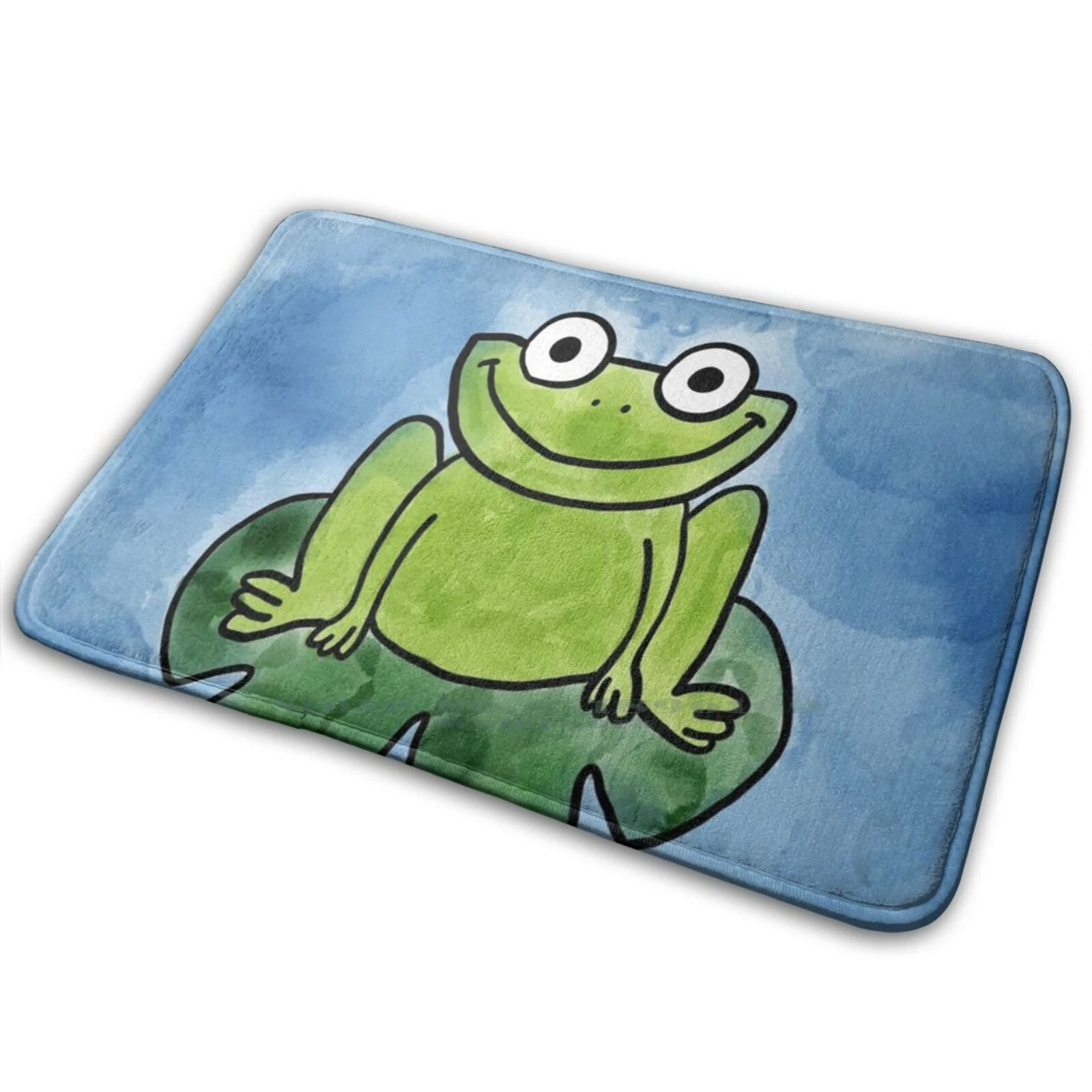 リトルグリーンカエルに水ローズリーフマット敷物カーペットの寝室玄関ドアマットカエルいんちきヒキガエル水は葉の水 マット Aliexpress