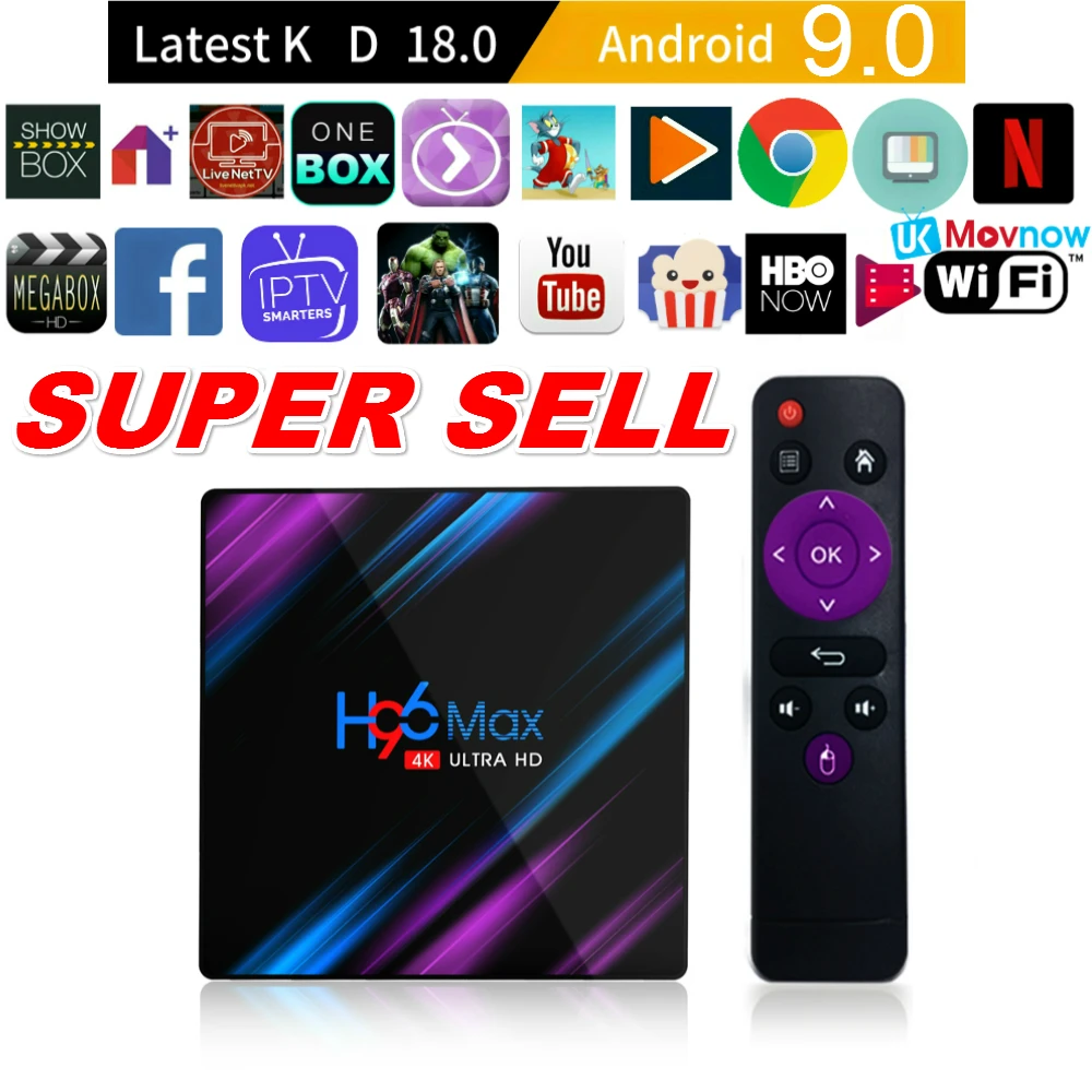 T tv BOX 2019 H96 MAX Android 9 0 Box 2G/16G 4G/32G 4G/64G RK3318 четырехъядерный 2 4G/5G WiFi Bluetooth 4 4K HD