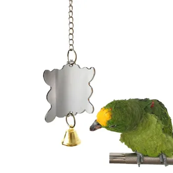 

7Pcs Parrot Assorted Toy Set Bird Cage Hanging Mirror Frosted Stand Platform Cage Hammock Hanging Swing Toys Cage Accessories