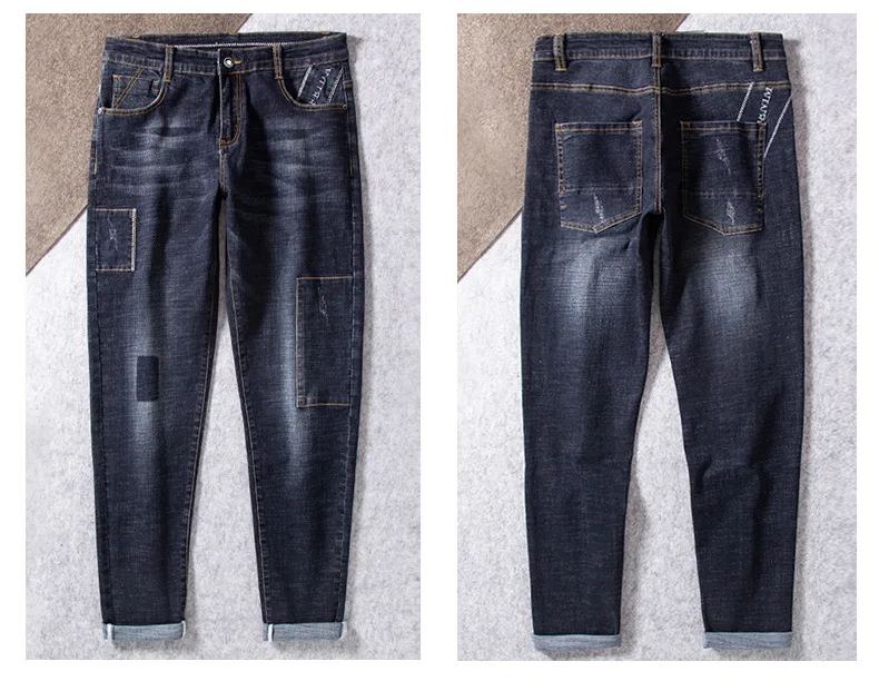 Gersri новые Брендовые мужские джинсы модные повседневные свободные джинсы прямые дышащие эластичные удобные брюки с большим карманом