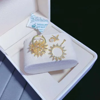 

Female High-quality Fashion personality sunflower AB earrings female earrings