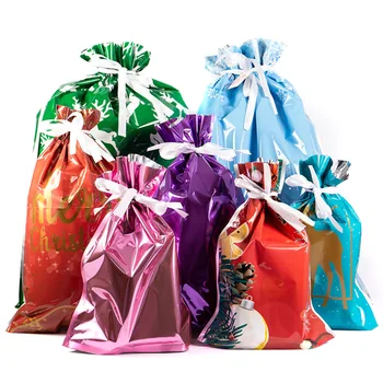 

15/10pcs One-Tug Bags Christmas Drawstring Gift Bag Set Large Capacity Drawstring Christmas Gift Bags P7Ding