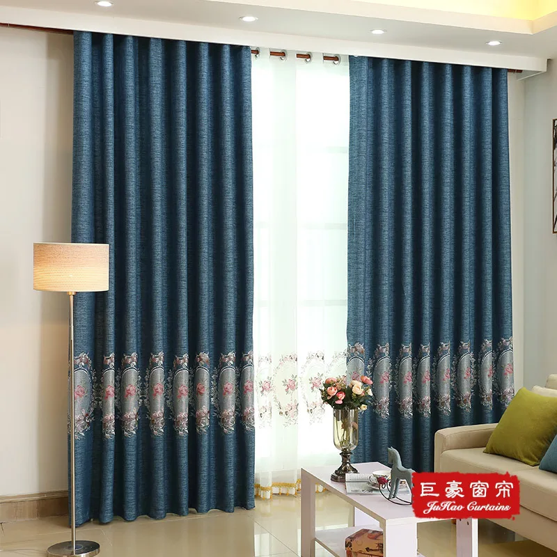 

Curtains for Living Dining Room Bedroom Cotton and Hemp Embroidered Curtains Rural Pastoral Modern Simple, Fashionable and Fresh