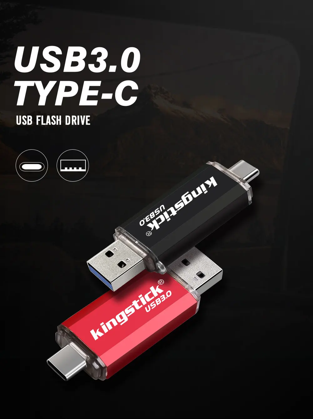 2 в 1 USB 3,0 tick type-C/OTG/Micro USB интерфейс 32 Гб 64 ГБ Usb флеш-накопитель 16 ГБ 128 ГБ флеш-накопитель usb