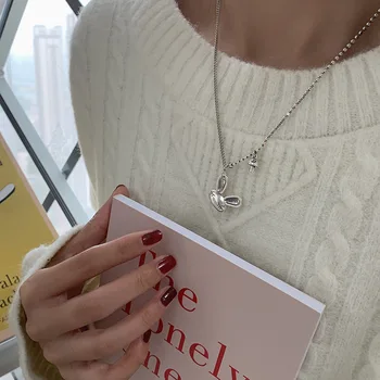 

SNCSDK 2020 new Women Necklace sweet and cute squinted rabbit Pendant student Simple fairy style clavicle chain accessories