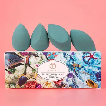 

O.TWO.O 4pcs/set Makeup Sponge With Gift Box Non-Latex Material Cosmetic Puff Powder Foundation Use Beauty Make Up Tools
