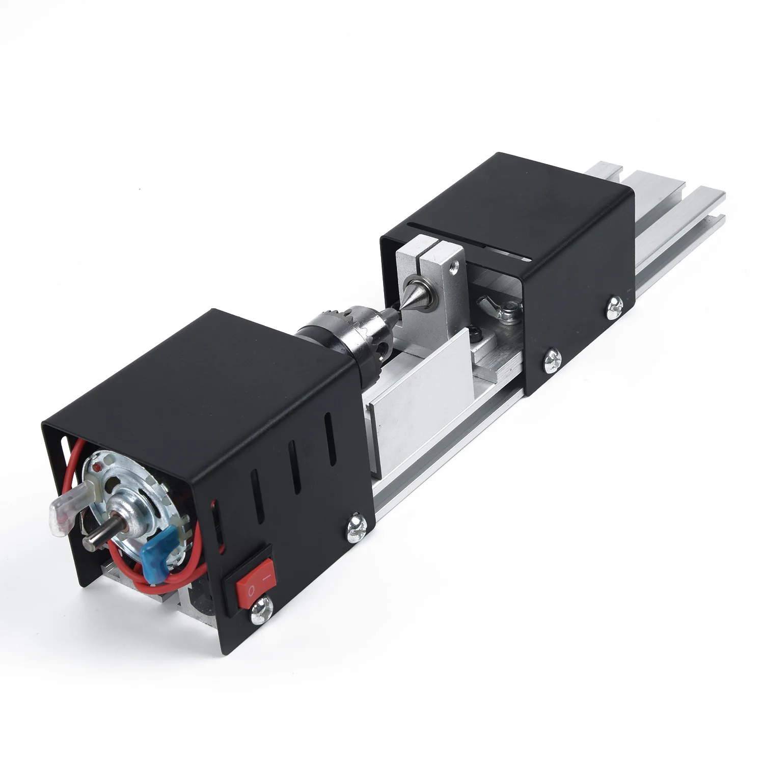 

Aluminum alloy Mini Lathe Machine DC12-24V Set Woodworking DIY Polishing