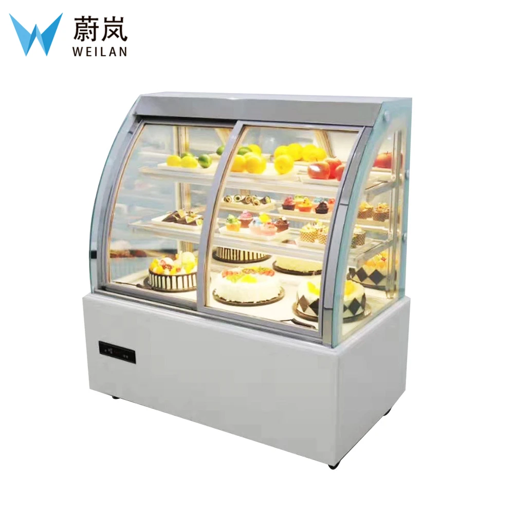 1 2m Front Door Marble Commercial Cake Display Cabinet Food