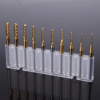 

End Milling Cutter Engraving Router Bit Tool Straight Shank Titanium Coated Set