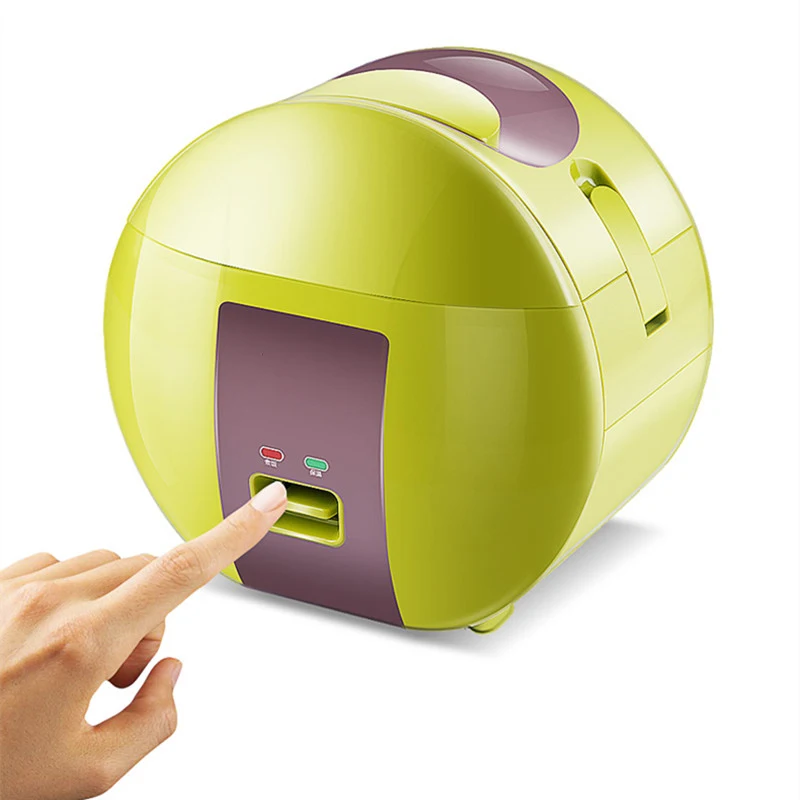 

220v Mini Portable Electric Rice Cooker Cute Green Lunch Box Heating Rice Lunch For Student Officer Mini Multifunctional Cooker