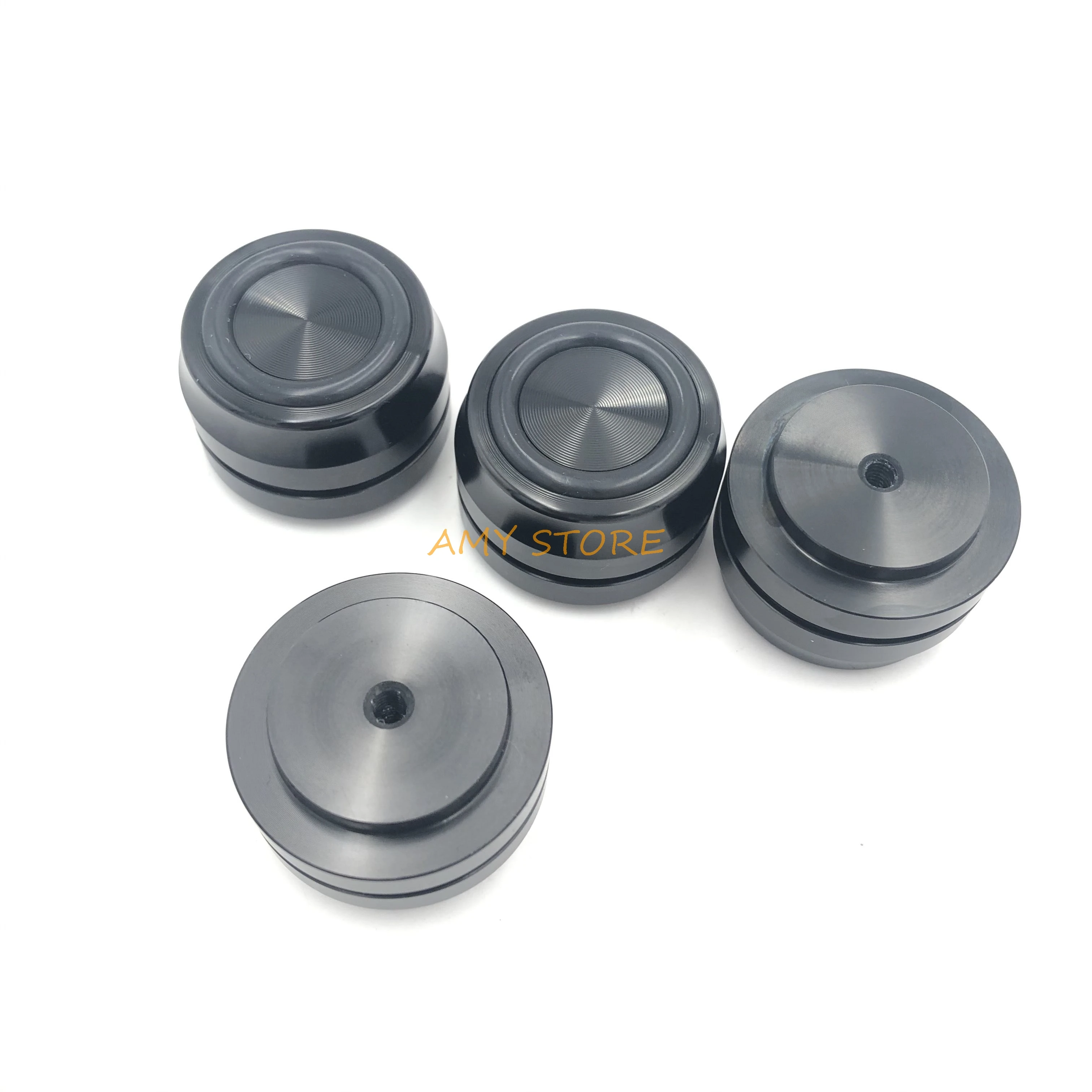 4pcs Black Sliver Aluminum Feet Foot Pad for Audio Amplifier Speaker