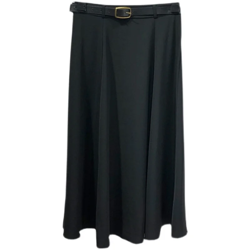 REALEFT 2021 New Spring Summer Umbrella Women's Skirts with Belted High Waist Solid Elegant A-Line Female Office Mi-Long Skirts