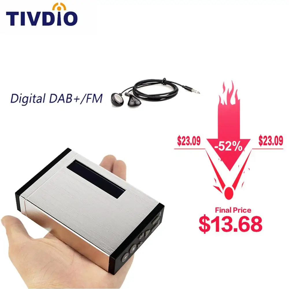 Карманный цифровой радиоприемник FM RDS портативный приемник DAB +/DAB с наушниками