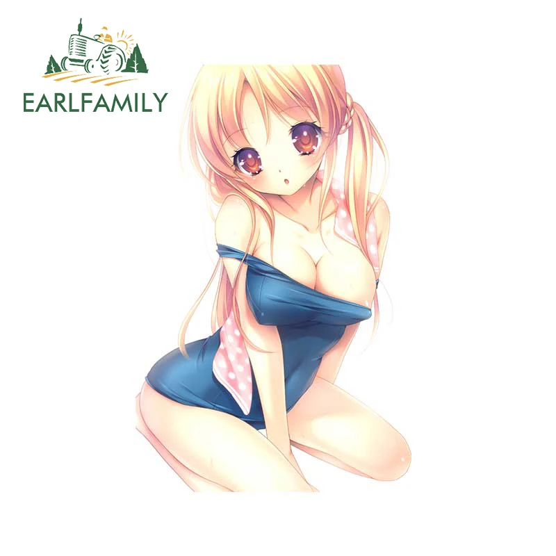 EARLFAMILY 13cm x 8.4cm for A Girl In Swimsuit Car Stickers Cartoon Occlusion Scratch Decals Personality Windshield Decoration | Автомобили