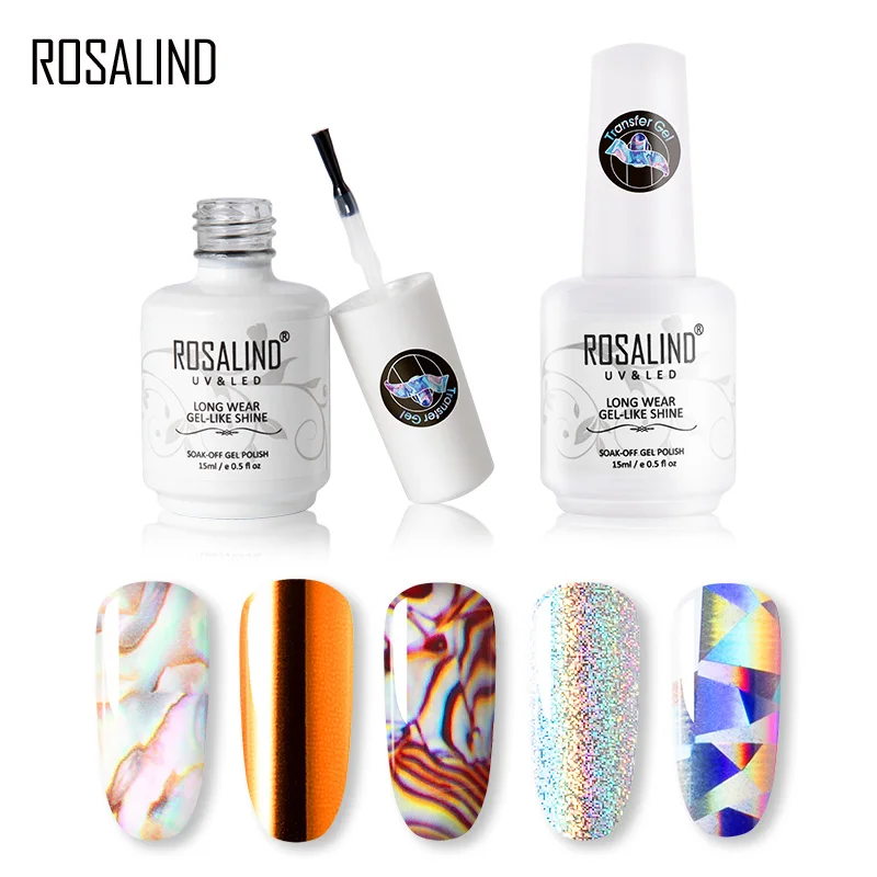 ROSALIND Transfer Gel Nail Polish Kit Need Tranfer Sticker For Manicure Nail art Set Gel lacquer Ba