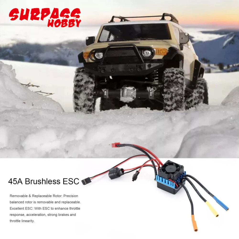 

RC F540 3000KV/3300KV/3930KV/4370KV Sensorless Brushless Motor with 45A Brushless Senseless ESC Combo For 1/10 RC Car