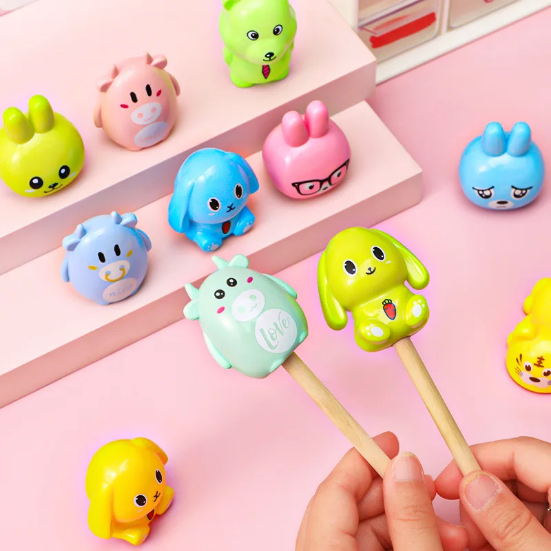 1pcs Cartoon Animal Pencil Sharpener Cute Bear Rabbit Student Mini Kawaii Kindergarten Kids Gift Stationary Supplies | Канцтовары для
