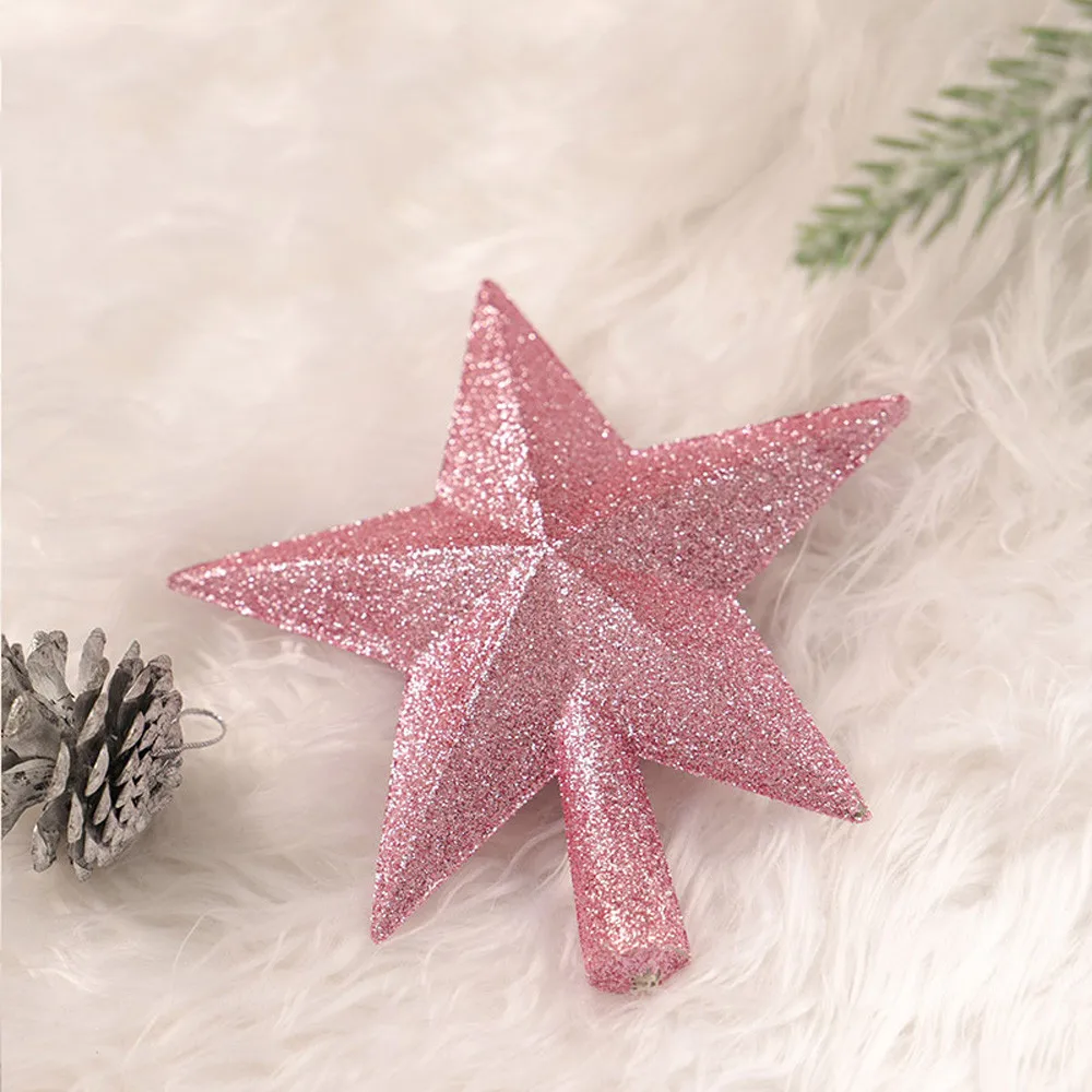 Бледно-розовая Рождественская Елка Топ звезда Топпер блестящая отделка 15 см звезда для верхней елки рождественская елка украшения для дома