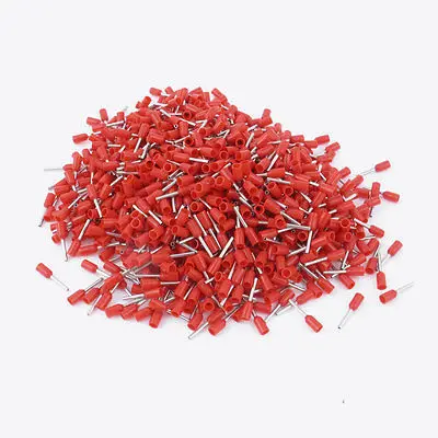 

1000pcs E0508 Red Wire Crimp Connector Insulated Ferrule Pin Cord Terminal AWG22