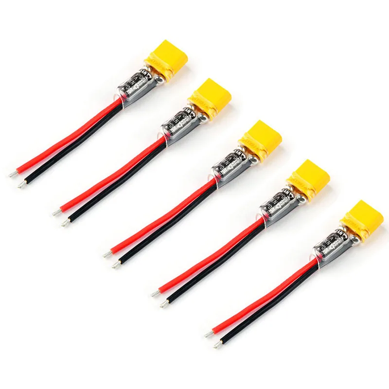 5pcs XT30 Plug Pigtail Power Wire 100μF Capacitor for Mobula7 Sailfly-X UR85 Crazybee F3 / F4 PRO Spare Parts | Игрушки и хобби