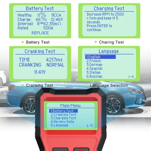 ANCEL-BST100 자동차 배터리 테스터 12V 220Ah 2000CCA 다국어 지원 배터리 테스트 도구 크랭크 충전 테스트, BM550 자동차 배터리 테스트 차량용 배터리 테스트 3