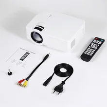E08S Mini Portable Projector 200 Lumen 800 x 480 Full HD LED Video Home Cinema IR Remote Control Wired Same Screen E08S Mini Portable Projector 200 Lumen 800 x 480 Full HD LED Video Home Cinema IR Remote Control Wired Same Screen