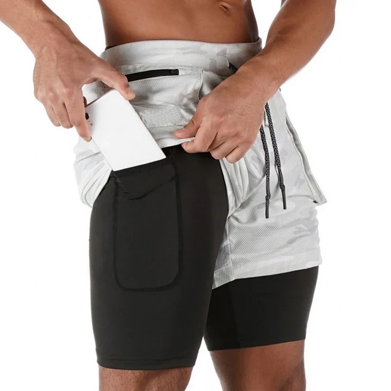 men's running shorts 2 in 1