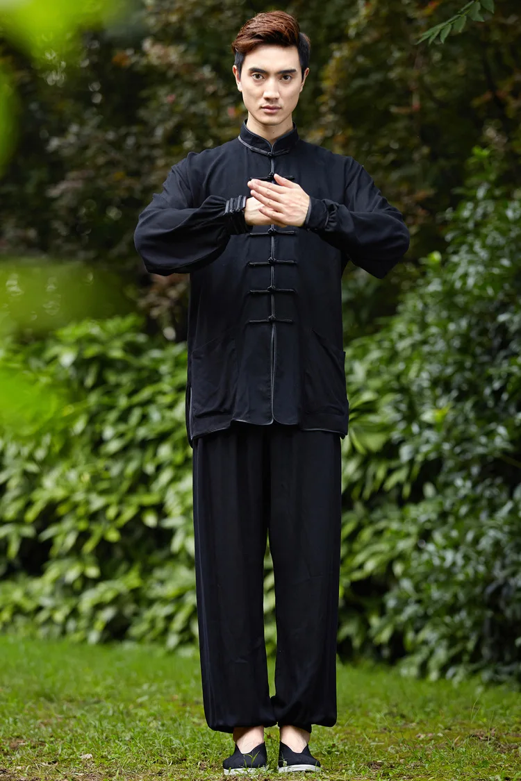 Мужской костюм 2527-2-хлопок льняная рубашка Кунг-фу утренняя зарядка Одежда Тай Чи китайский стиль платье Национальный Ветер