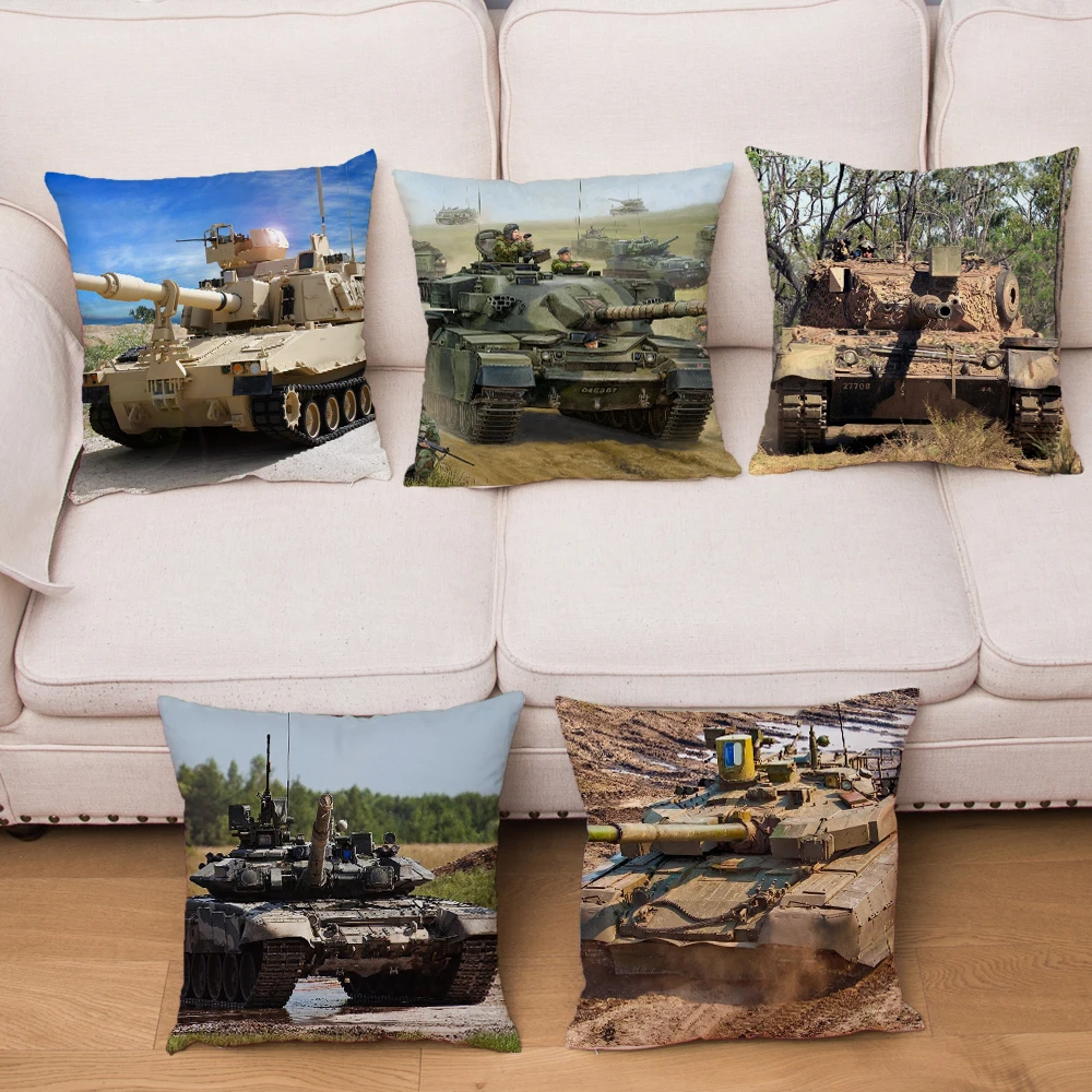 

Super Soft Short Plush Military Fan Tank Car Cushion Cover Decor War Weapon 45*45cm Pillow Case for Sofa Home Car Pillowcase