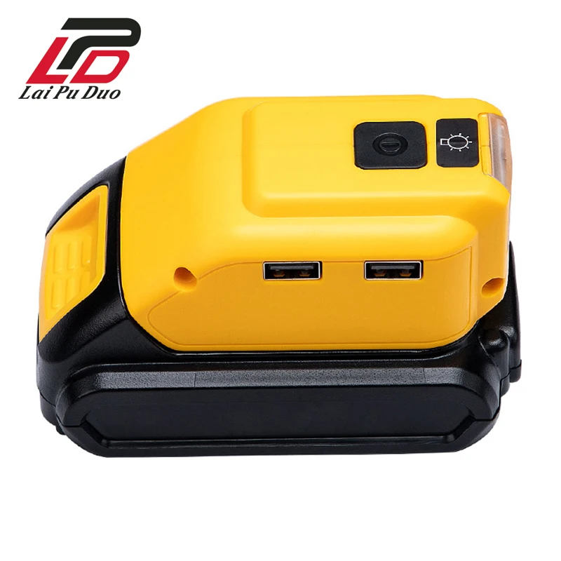 Двойной USB светодиодный светильник конвертер зарядное устройство для DEWALT 20V