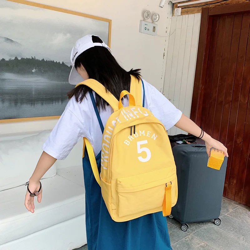 

Boutique WOMEN'S Bag Fashion Canvas Backpack Simple Printed Large Capacity Schoolbag