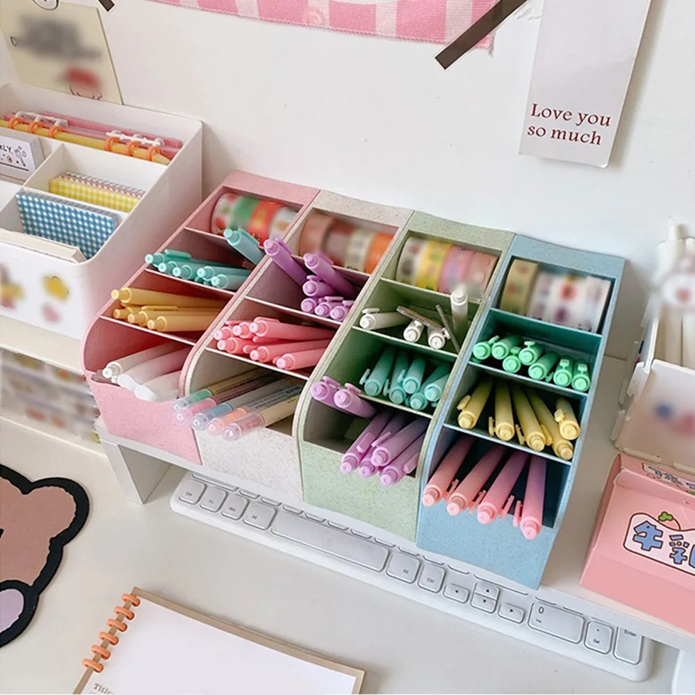 Desk Organizer Pens Brush Holder Pencil Holder School Supplies Kawaii Stationery Office Makeup Organizer Cosmetics makeup organizer pen holder desk organizer pen and brush holder brush holder