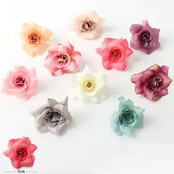 Напрямую от производителя продажа сырой шелк имитация цветов 5 см DIY шестиугольная Роза пермант Свадебная гирлянда соломенная шляпа
