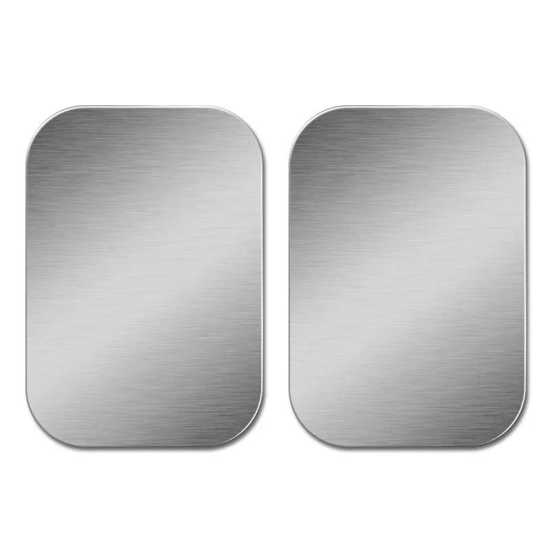2pcs 长方形 银色