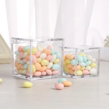 

36pcs Square Transparent food grade box 6x6cm clamshell box small box sugar box free shipping