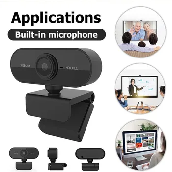 

HD Webcam with Mic Rotatable PC Desktop Web Camera Cam Mini Computer WebCamera Cam Video Recording Work