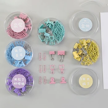 

1Box Long Tail Clip Colorful School Office Storage Push Pin Multi-function Paper Clip Long Tail Clip Binder Clip Set