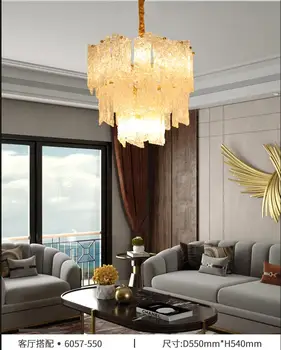 

Light luxury post-modern copper branch crystal chandelier French living room dining room lamp American minimalist designer villa