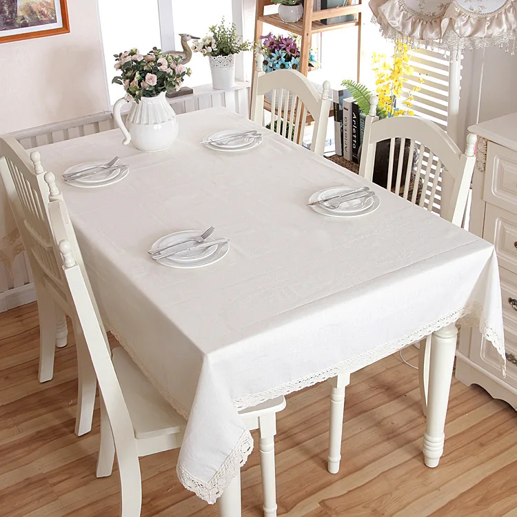 

Modern Linen Cotton White Lace Towel Dining Table Dining Table Banquet Coffee Tablecloth Washable Tablecloth