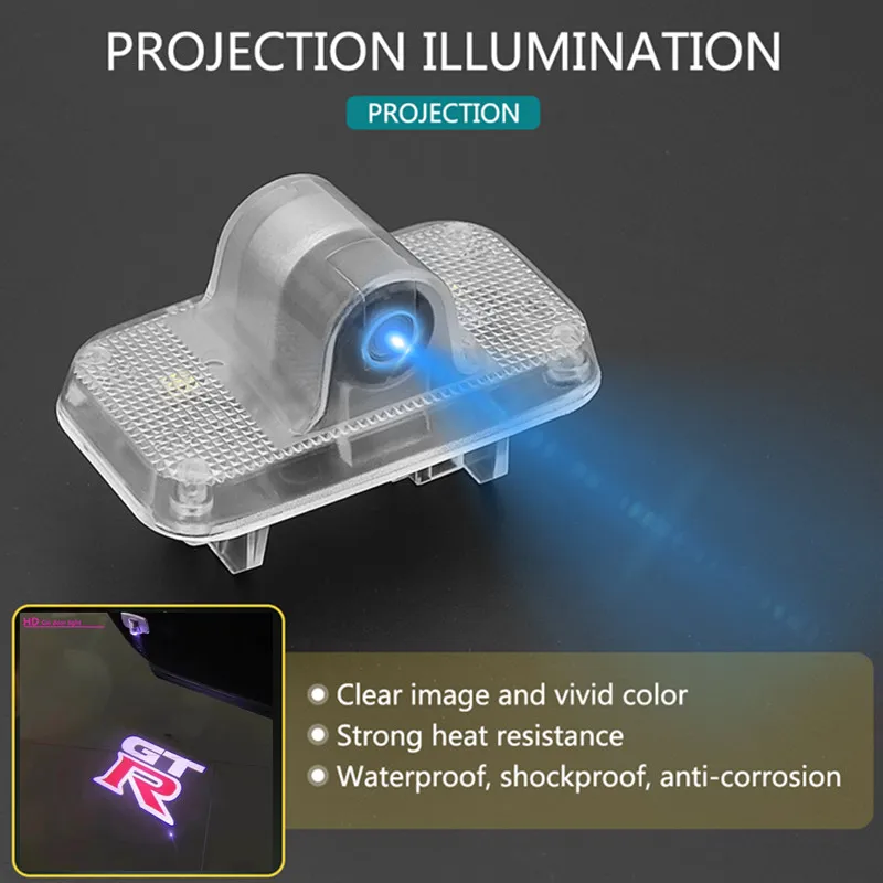CYAUTOR 2Pcs For Shelby Car Door Light Logo Projector Wireless LED Car Courtesy Light Welcome Logo Shadow Ghost Light B092d8k445