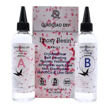 

8 Ounce Quick Curing AB Epoxy Resin 1:1 Kit Clear Hard Epoxy Resin Mold Casting Jewelry Making Tools