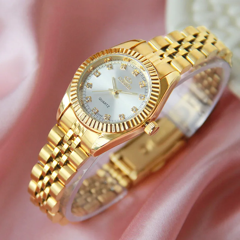CHENXI Luxury Women Gold Watches Waterproof Casual Golden Dress Rhinestone Female Wristwatch Fashion Retro Lady Clock 004A