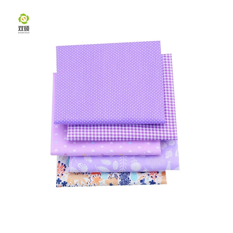 New Purple Floral Patchwork Cotton Fabric Fat Quarter Bundles Needlework Textile Sewing Fabric For Bags Clothes 40*50cm A2-5-2