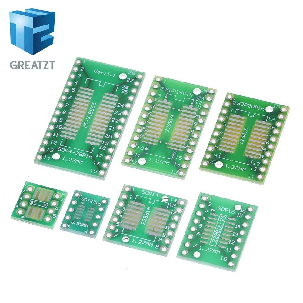 Набор печатных плат GREATZT 35 шт. = 7 значений * 5 SMD поворот для DIP SOP MSOP SSOP TSSOP SOT23 8 10 14 16 20