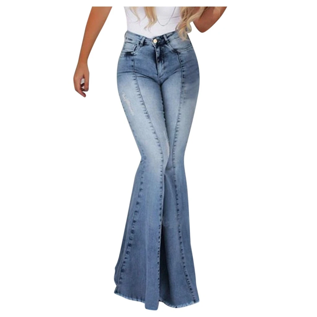 light blue flare pants