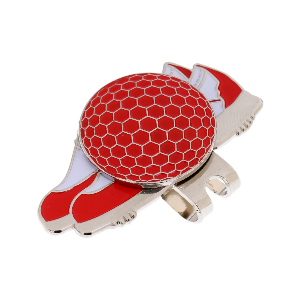 Забавные туфли дизайн зажим для шляпы для гольфа из нержавеющей стали с магнитный маркер мяча-выбор 4 цветов - Цвет: RED