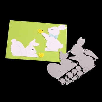 

Easter Bunny Metal Cutting Dies Cutter Knife Rabbit Stencils DIY Scrapbooking Album Stamp Paper Card Embossing Crafts