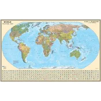 

Political world map in English, 1:25 million on rakes